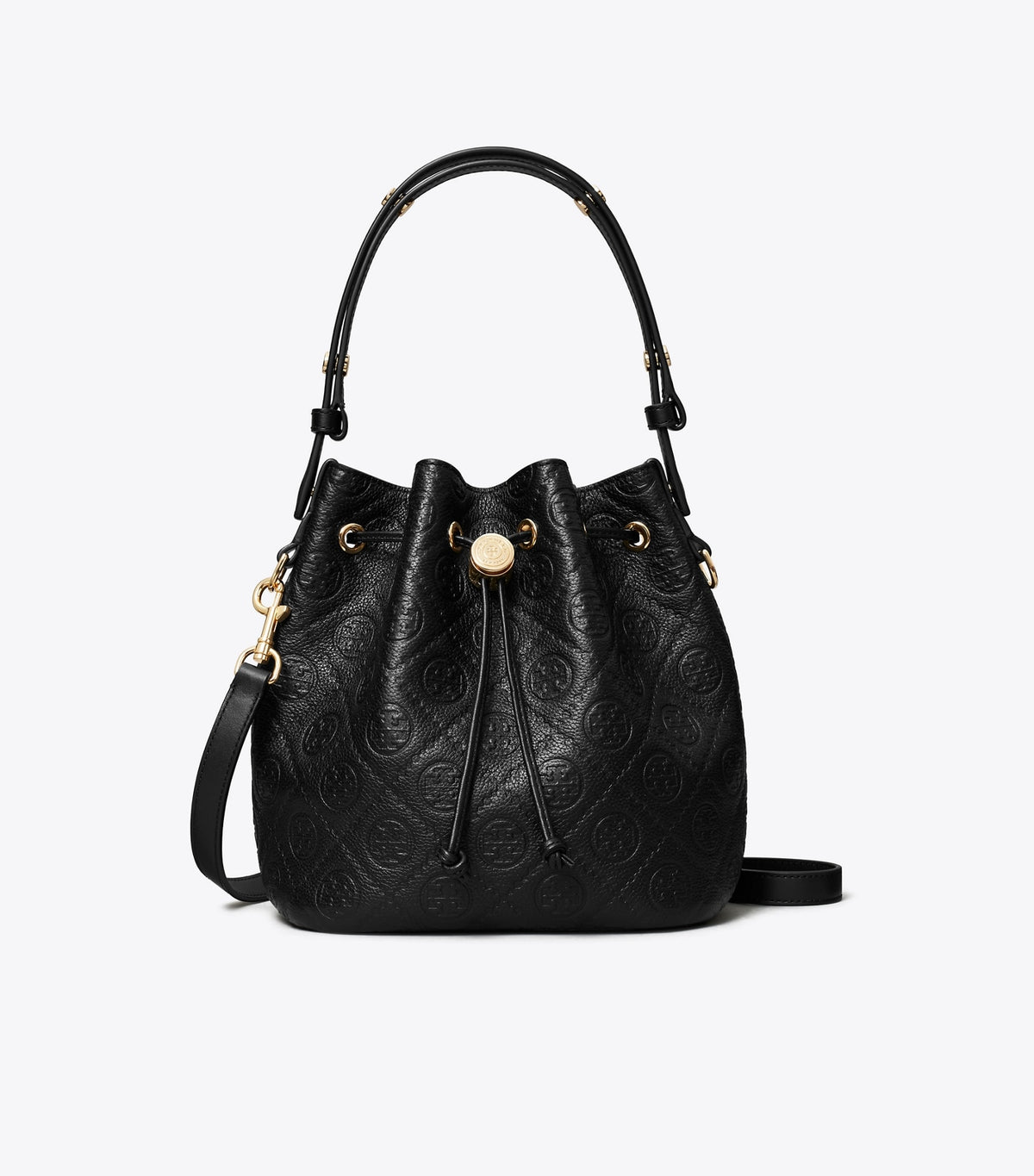 T Monogram Pebbled Bucket Bag - Black | Tory Burch Top Pick