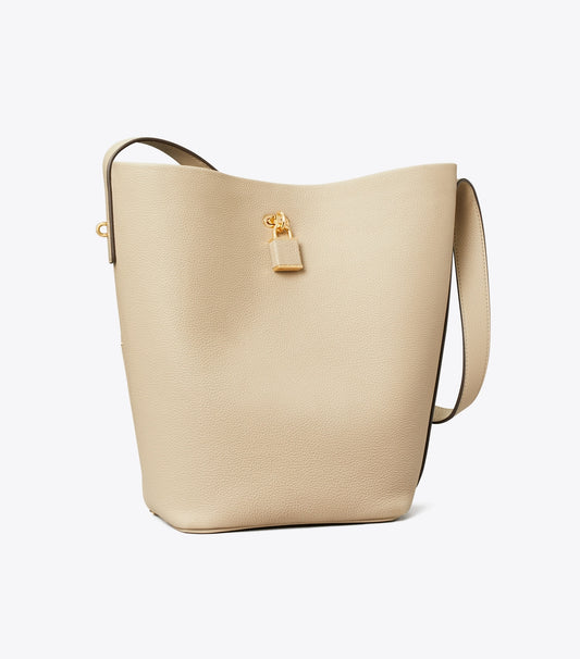 Lock Slim Bucket Bag - Light Stone | Tory Burch Quality