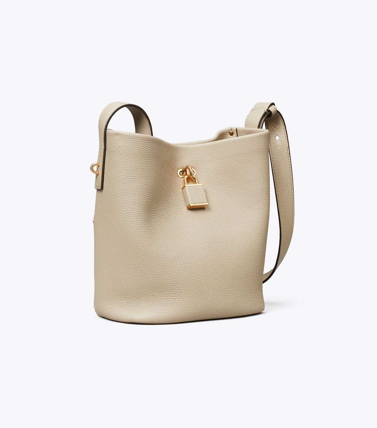 Medium Lock Slim Bucket Bag - Light Stone | Tory Burch Classic
