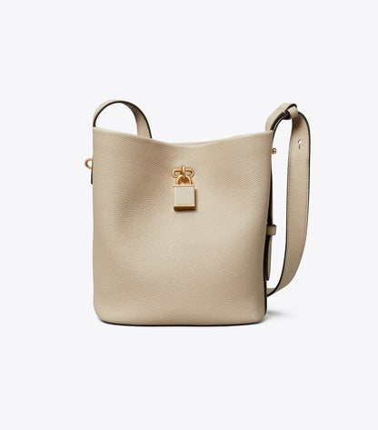 Medium Lock Slim Bucket Bag - Light Stone | Tory Burch Classic