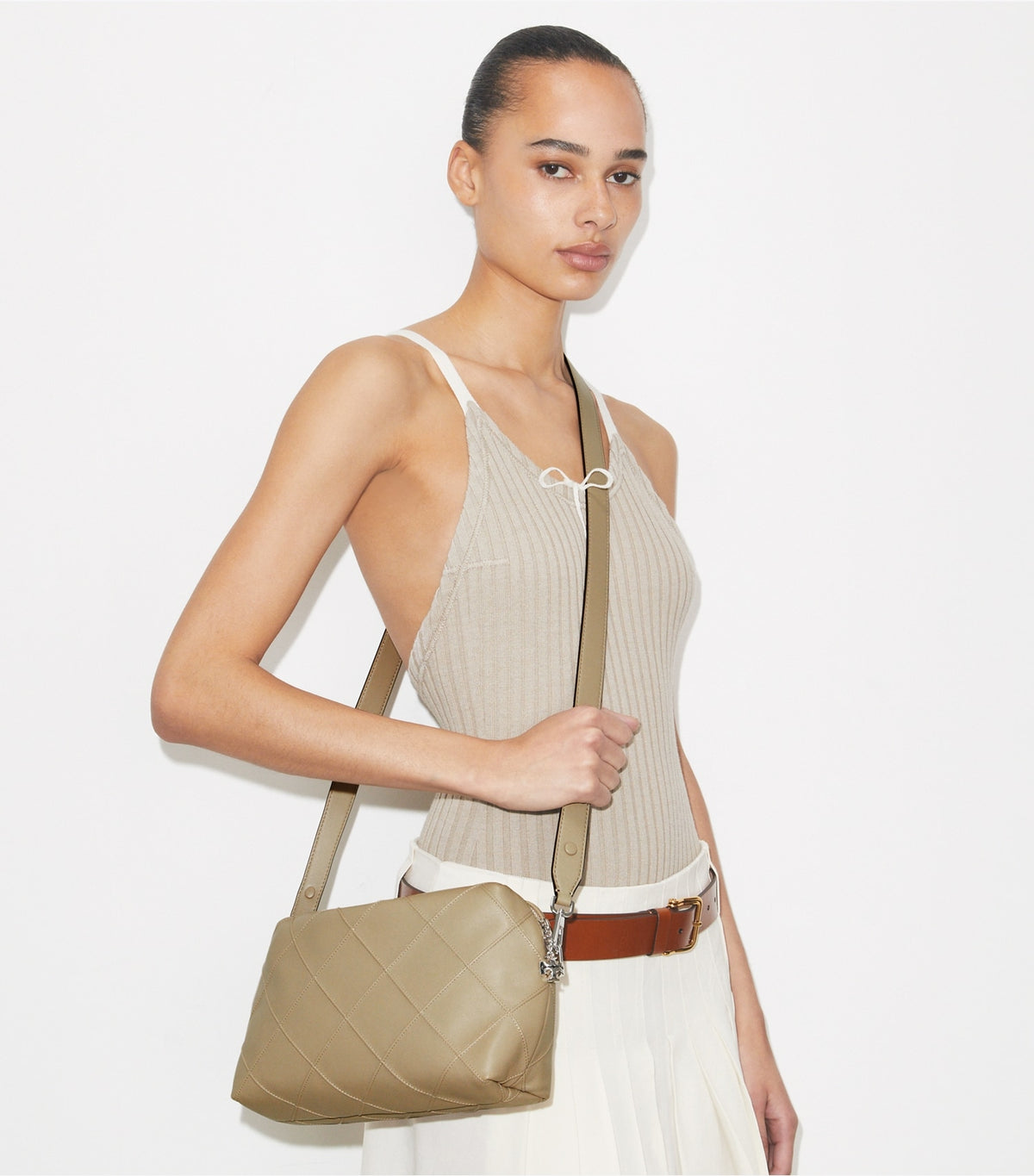 Large Fleming Soft Crossbody Bag - Soft Cement | Tory Burch Featured