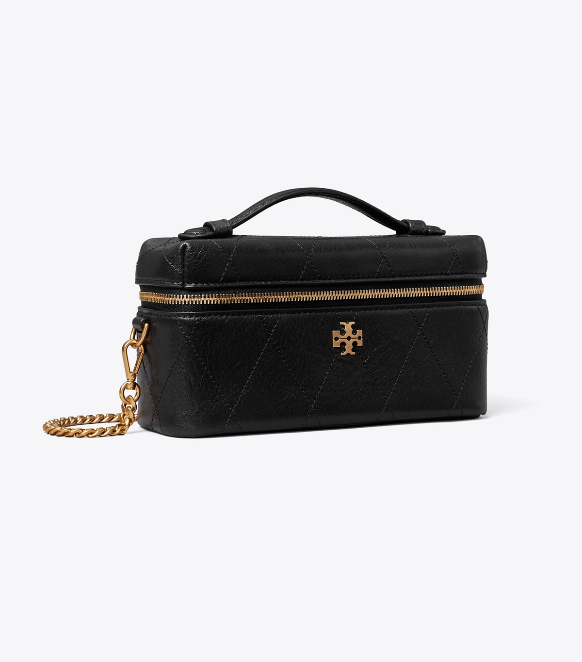 Charlie Quilted Vanity Case - Black / Charms | Tory Burch Exclusive