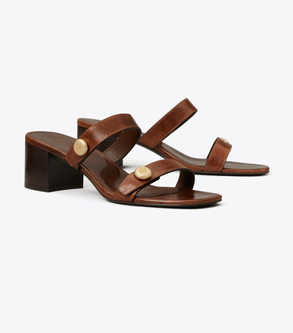Romy Block-Heel Sandal - Milk Chocolate | Tory Burch Deals