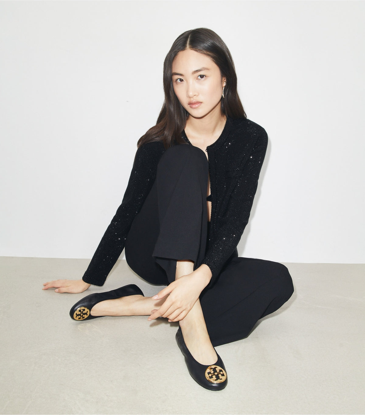 Reva Travel Ballet - Perfect Black / Gold | Tory Burch Signature