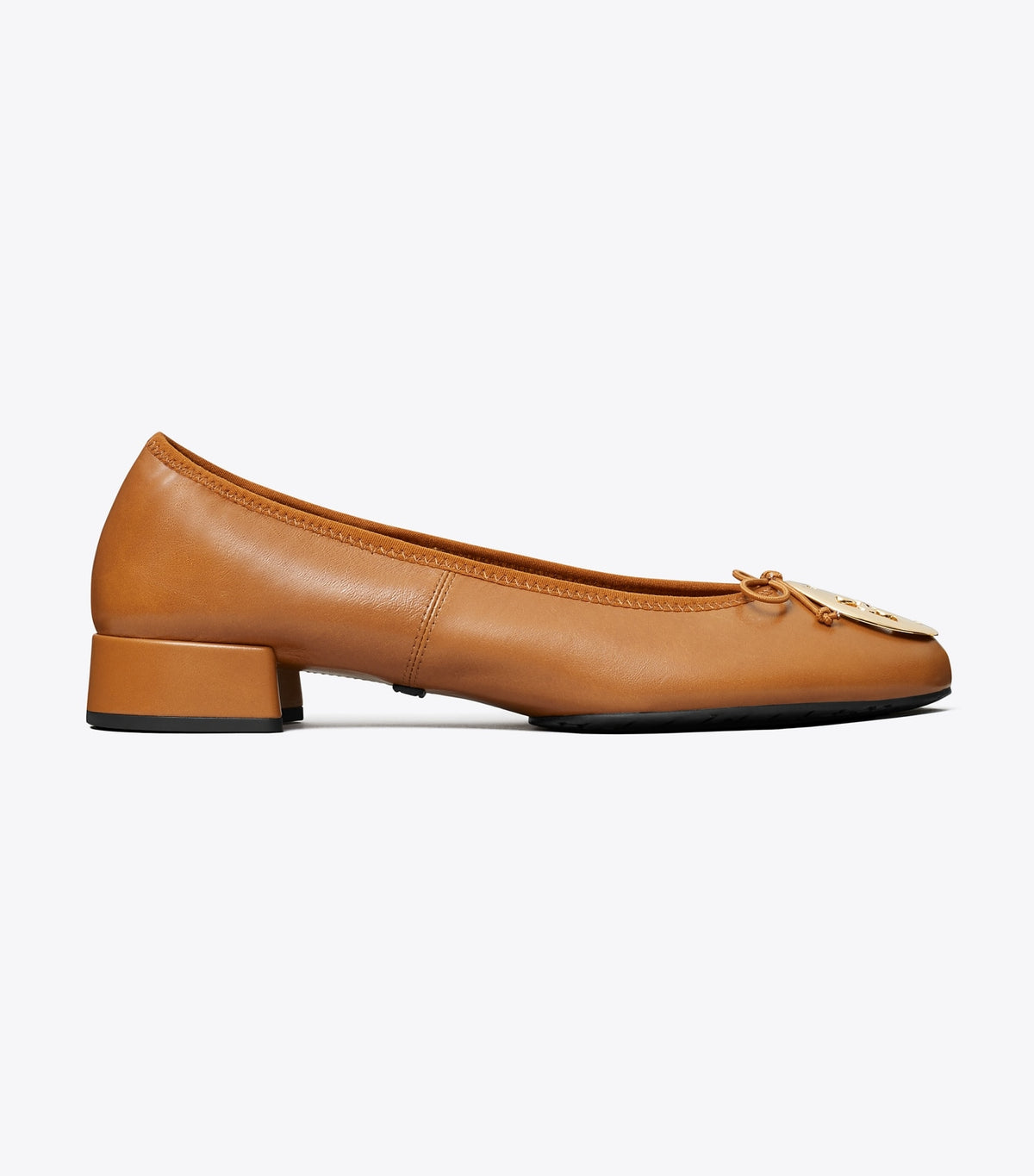 Reva Heeled Ballet - Pecan Praline / Gold | Tory Burch Value