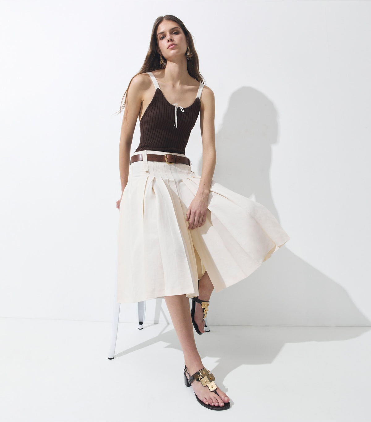 Gladiator Capri Heeled Sandal - Dark Cocoa | Tory Burch Discount