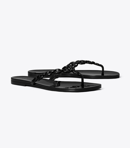 Gemini Link Jelly Flip-Flop - Black | Tory Burch Top Pick