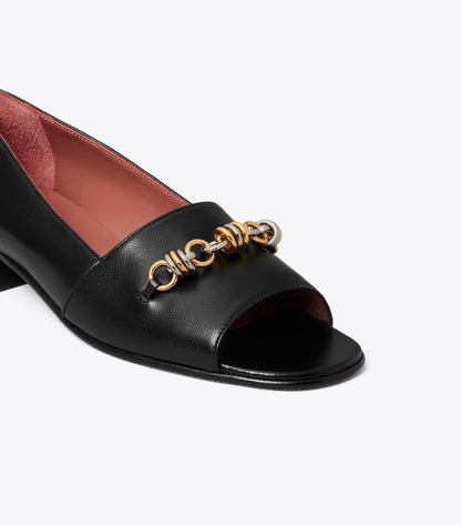 Runway Chain Peep-Toe - Perfect Black | Tory Burch Discount