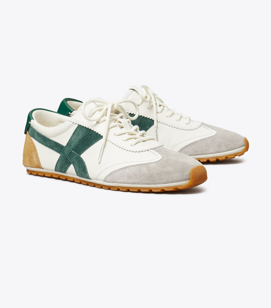 Hank Field Sneaker - Cream / Malachite / Gray | Tory Burch Special Offer