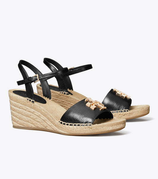 Eleanor Wedge Espadrille - Perfect Black / Gold | Tory Burch Exclusive