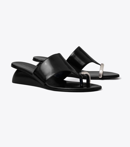 Pierced Wedge Sandal - Perfect Black | Tory Burch Hot Sale