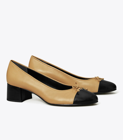 Cap-Toe Pump - Ginger Shortbread / Perfect Black | Tory Burch Trusted