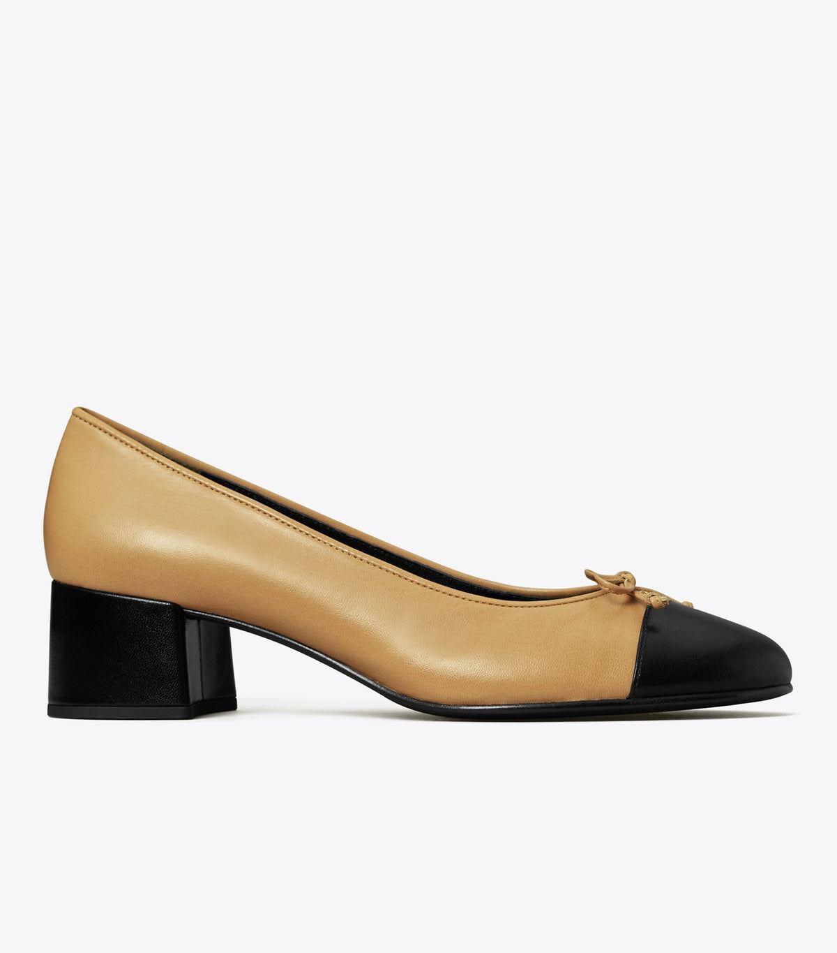 Cap-Toe Pump - Ginger Shortbread / Perfect Black | Tory Burch Trusted