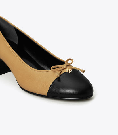 Cap-Toe Pump - Ginger Shortbread / Perfect Black | Tory Burch Trusted