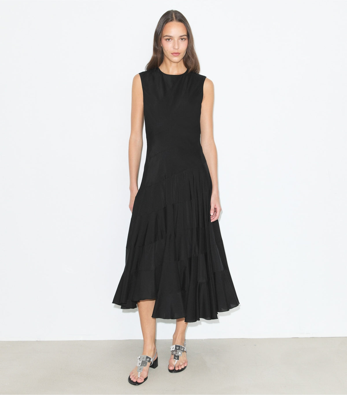 Flared Cotton Silk Dress - Black | Tory Burch Sale