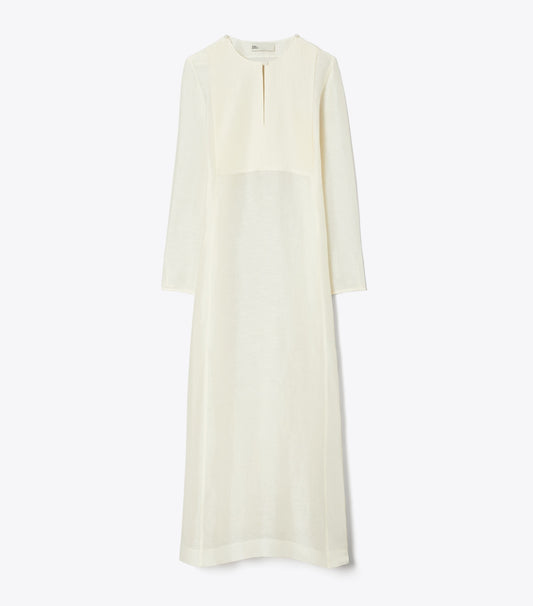 Long Linen Caftan - New Ivory | Tory Burch Trending