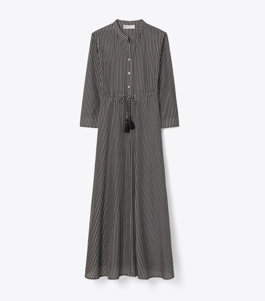 Striped Cotton Dress - Black Stripe | Tory Burch Latest