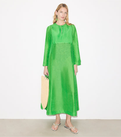Long Linen Caftan - Bright Green | Tory Burch New