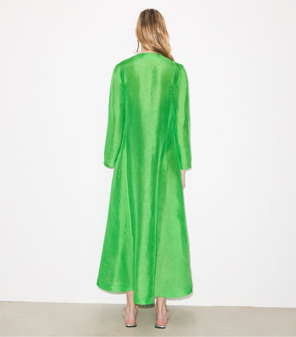 Long Linen Caftan - Bright Green | Tory Burch New
