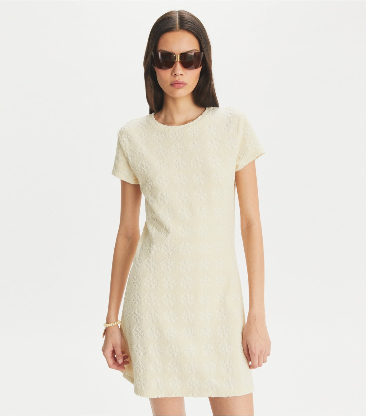 Terry Jacquard Logo Shirtdress - New Ivory | Tory Burch New