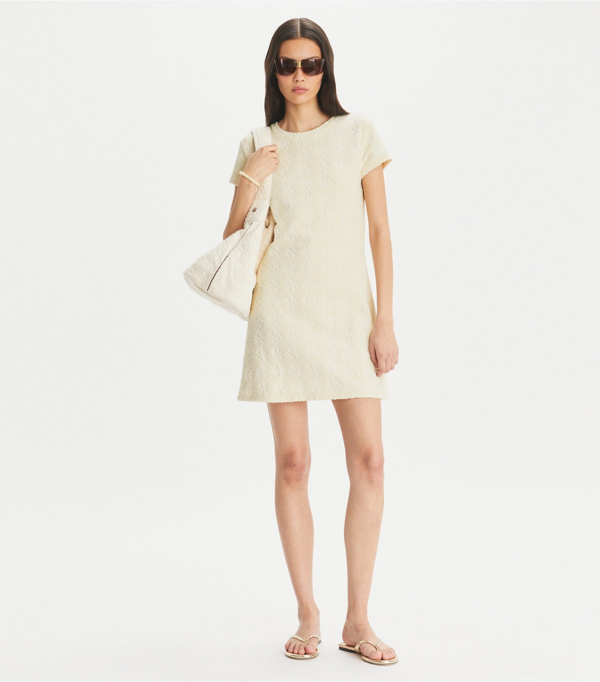 Terry Jacquard Logo Shirtdress - New Ivory | Tory Burch New