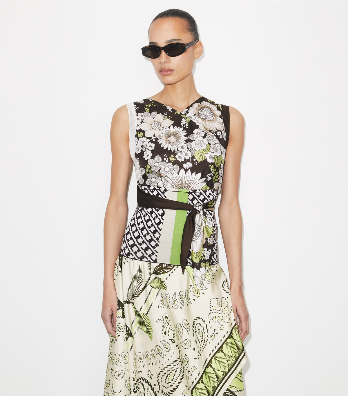 Printed Silk Top - Brown Floral | Tory Burch Popular