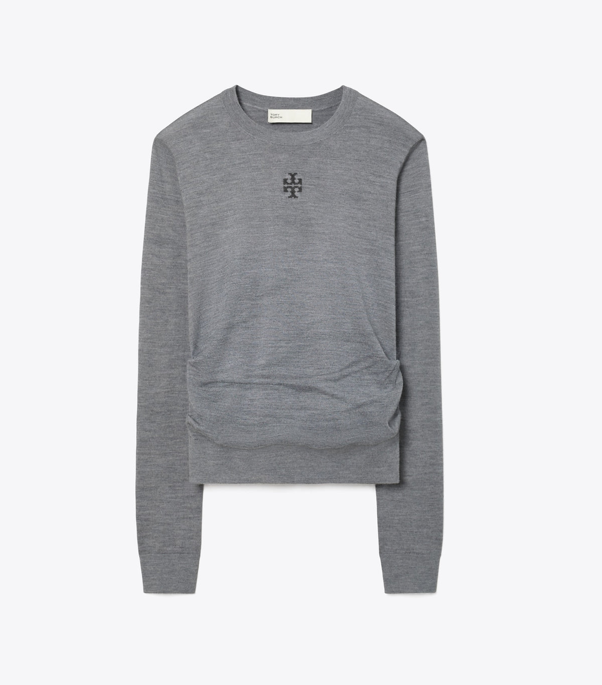 T Logo Wool Sweater - Frosted Gray Melange | Tory Burch Recommended