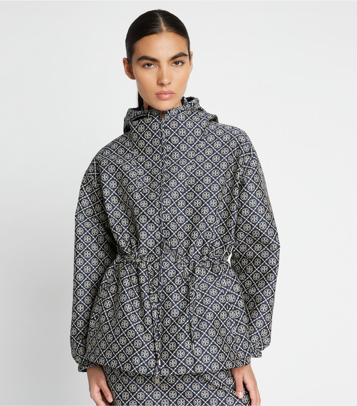 T Monogram Jacquard Anorak - Tory Navy T Monogram Small Sport | Tory Burch Essential
