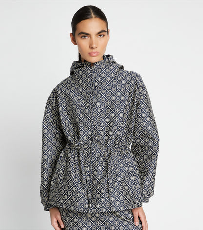 T Monogram Jacquard Anorak - Tory Navy T Monogram Small Sport | Tory Burch Essential