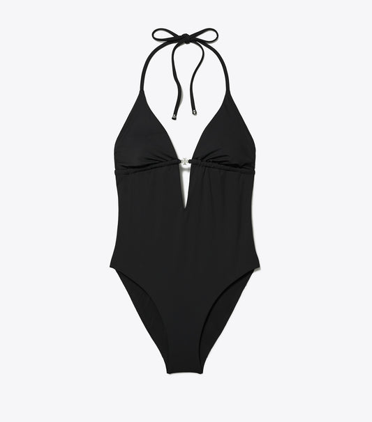 Halterneck Swimsuit - Black | Tory Burch Essential