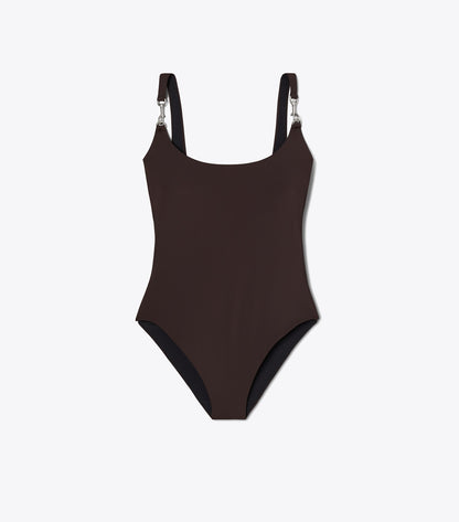 Clip Tank Swimsuit - Dark Brown | Tory Burch Everyday