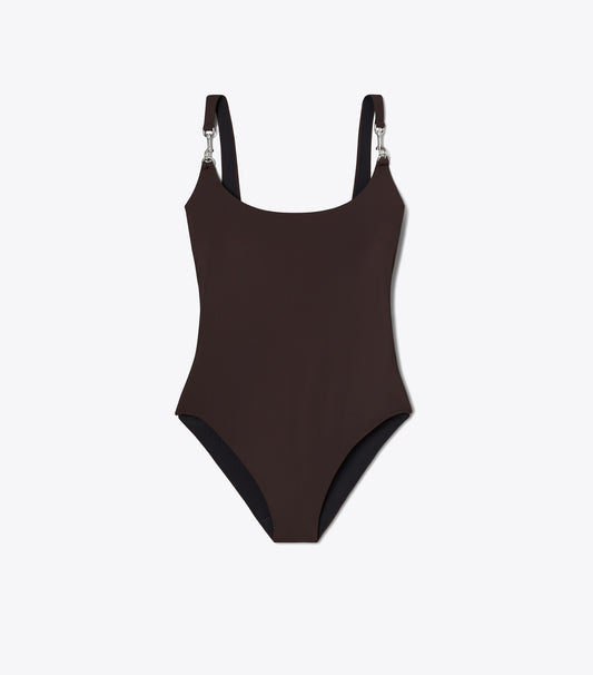 Clip Tank Swimsuit - Dark Brown | Tory Burch Everyday