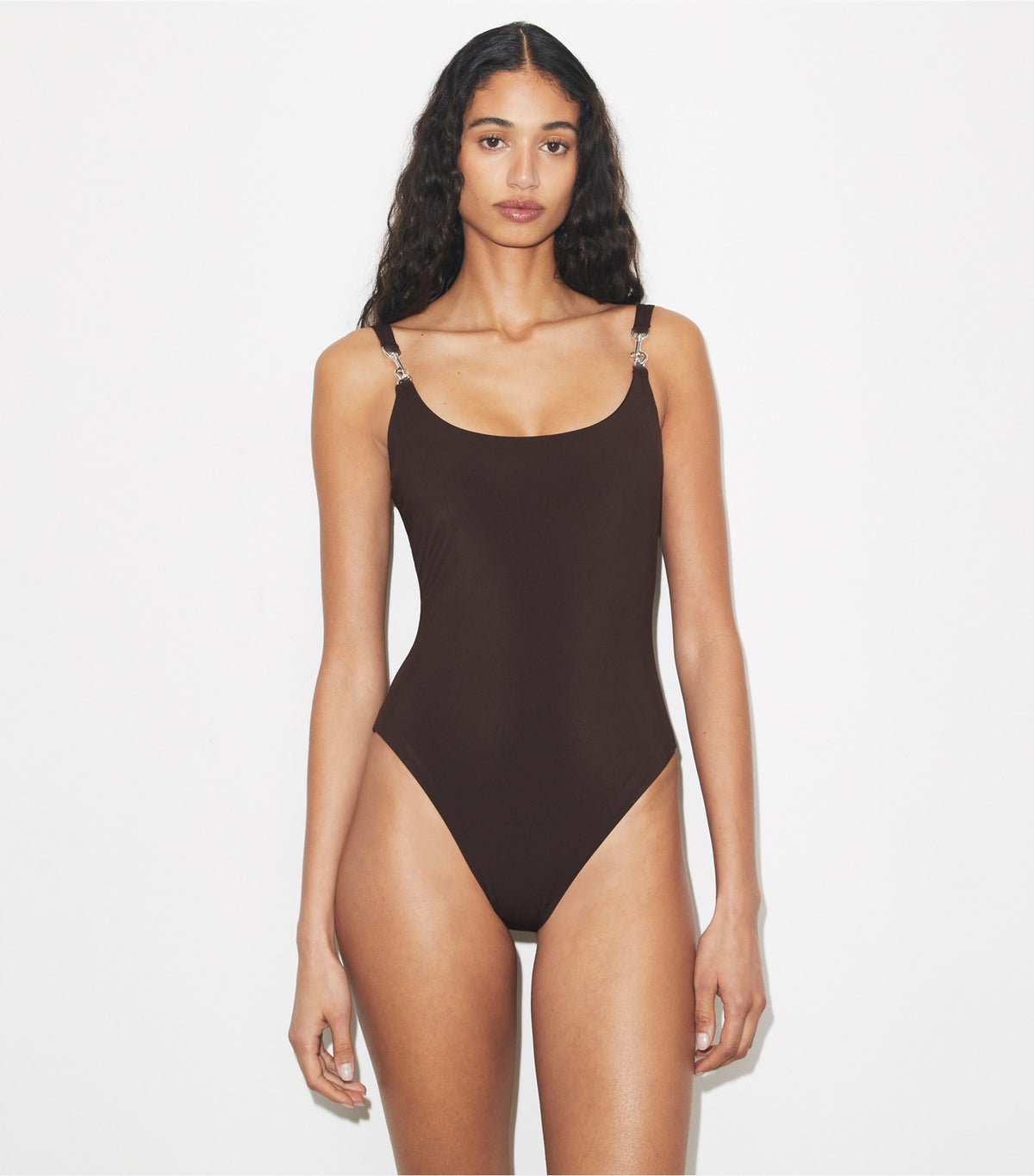 Clip Tank Swimsuit - Dark Brown | Tory Burch Everyday