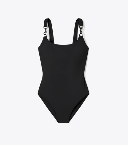 Clip Tank Swimsuit - Black / Black | Tory Burch Smart Buy