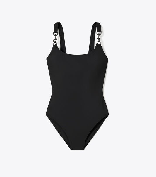 Clip Tank Swimsuit - Black / Black | Tory Burch Smart Buy