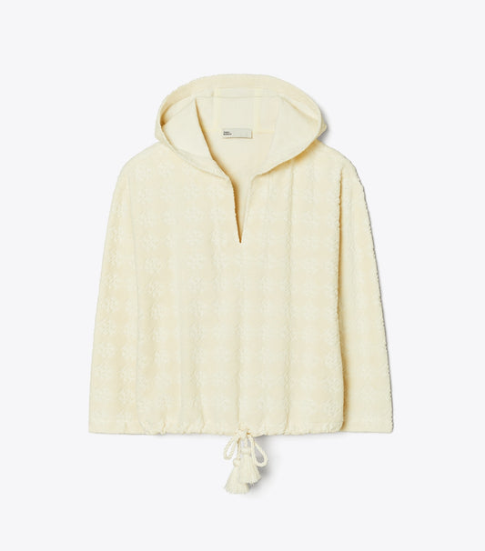 Terry Jacquard Logo Hoodie - New Ivory | Tory Burch Quality