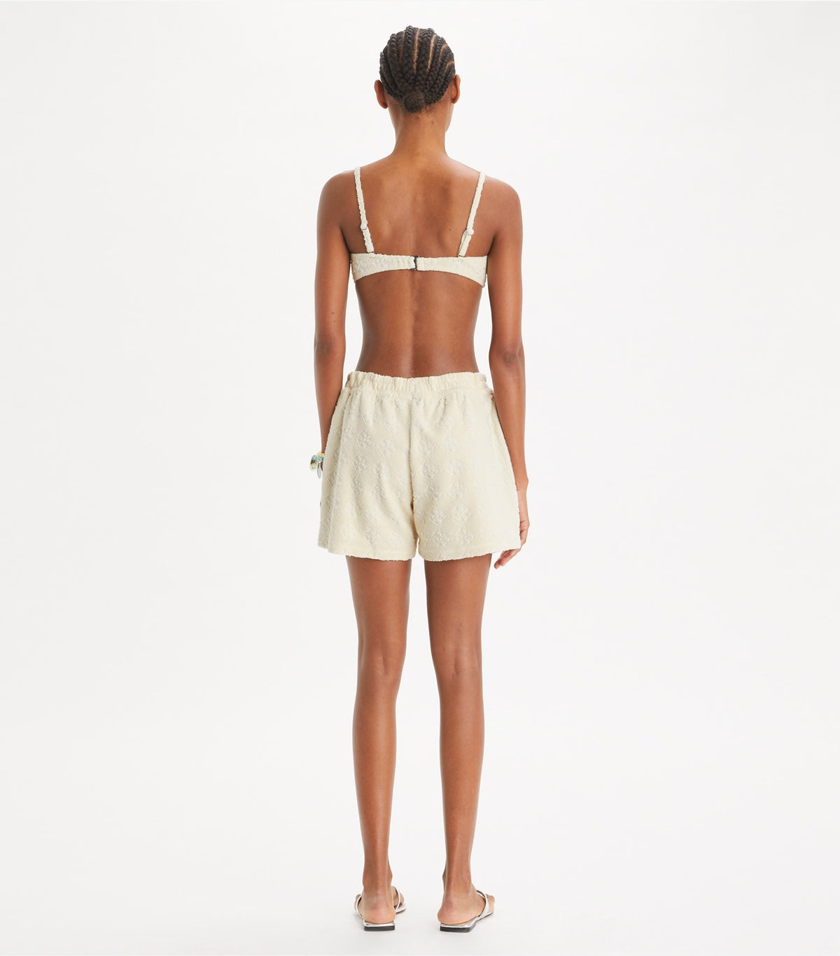 Terry Jacquard Logo Short - New Ivory | Tory Burch Essential