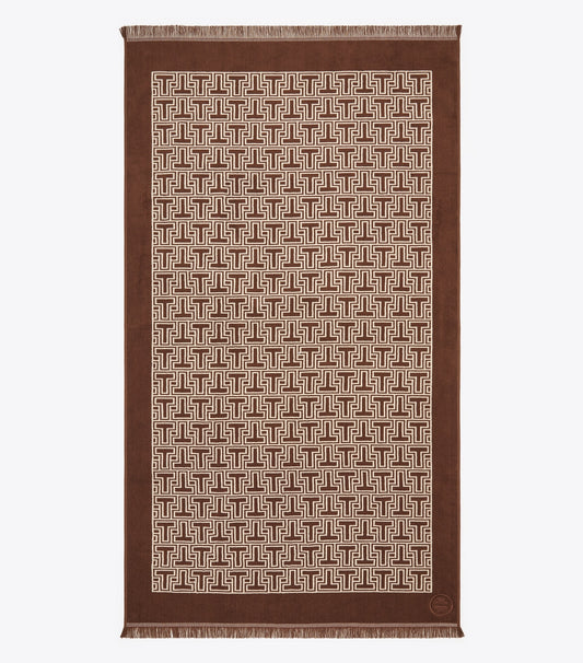 T-Tile Beach Towel - Brown | Tory Burch Premium