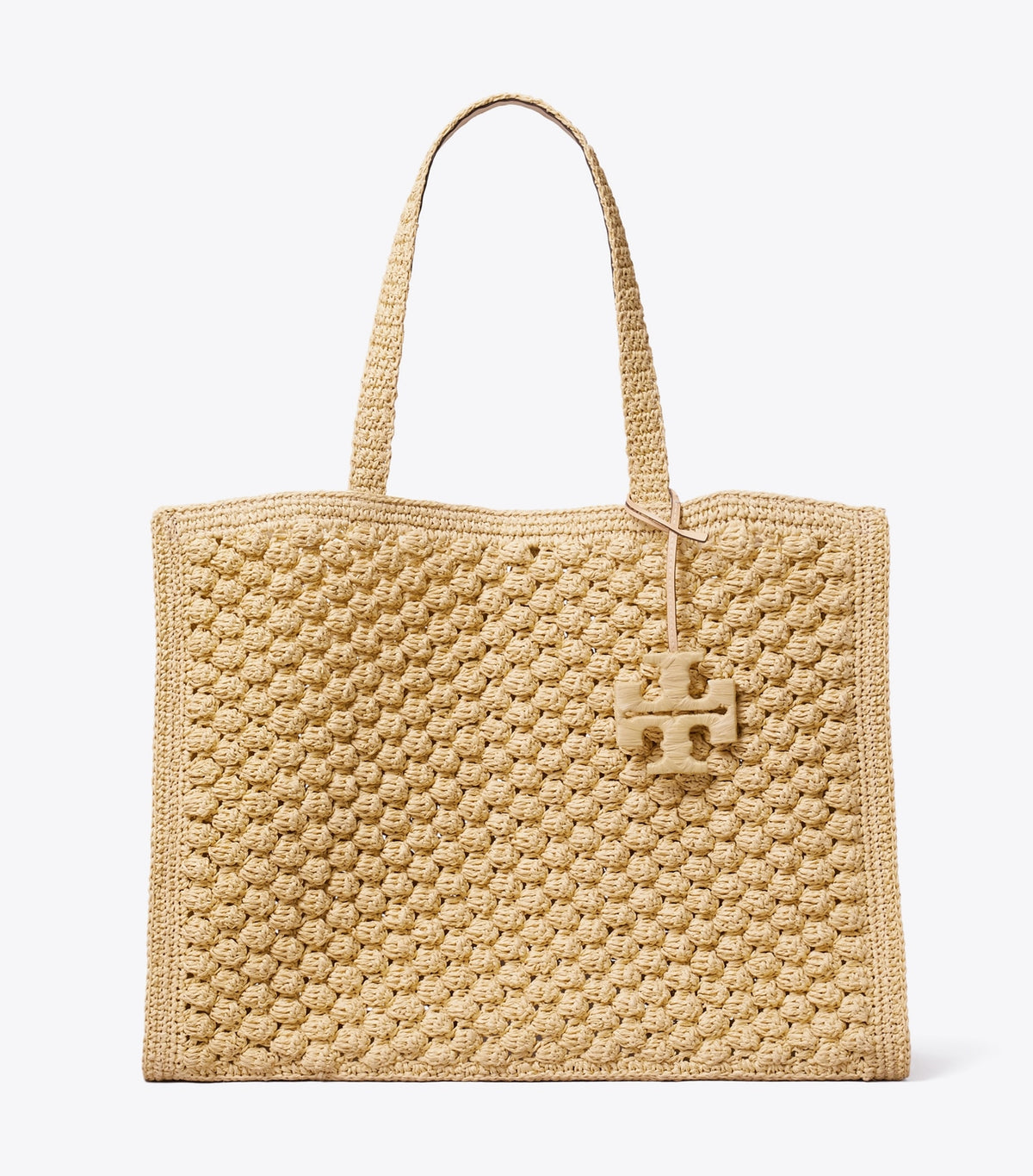 Large Ella Hand-Crocheted Popcorn Tote - Natural | Tory Burch Top Pick