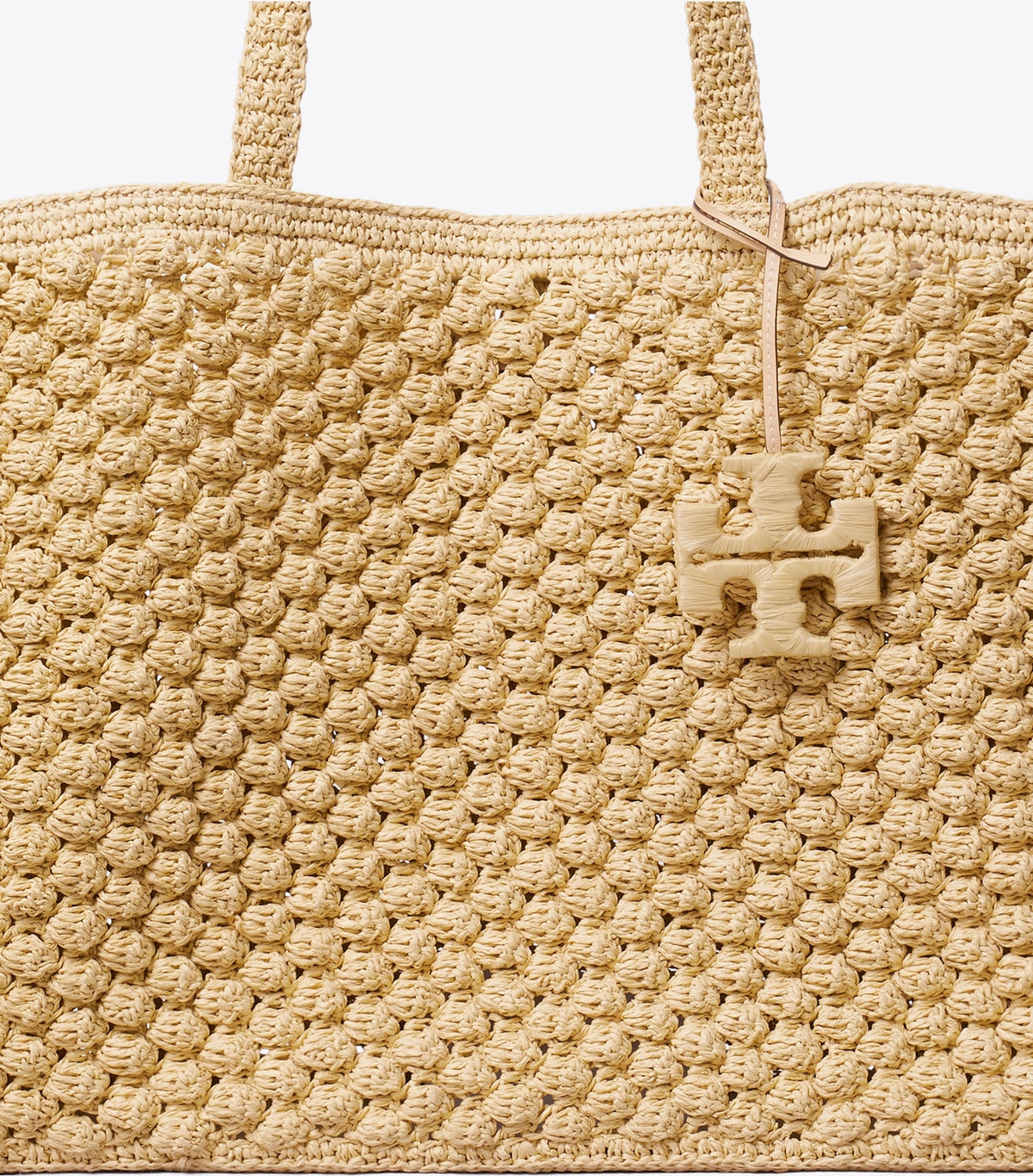 Large Ella Hand-Crocheted Popcorn Tote - Natural | Tory Burch Top Pick