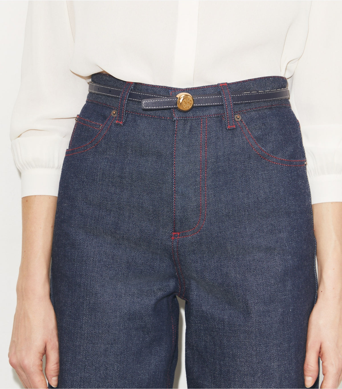 Romy Reversible Belt - Tory Navy/Gold | Tory Burch Exclusive