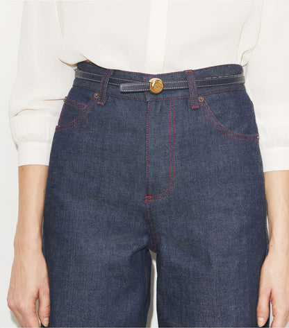 Romy Reversible Belt - Tory Navy/Gold | Tory Burch Exclusive