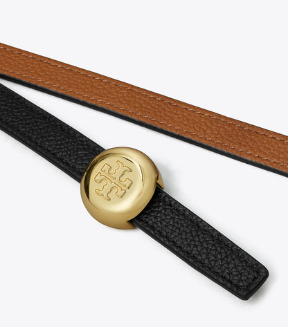 Romy Reversible Belt - Black / Aged Tan / Gold | Tory Burch Premium