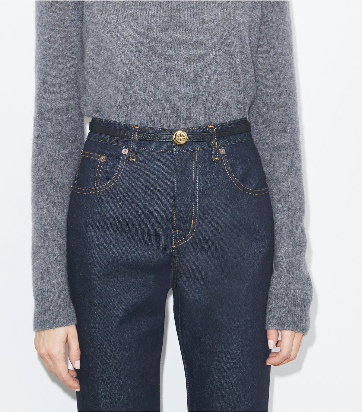 Romy Reversible Belt - Black / Aged Tan / Gold | Tory Burch Premium