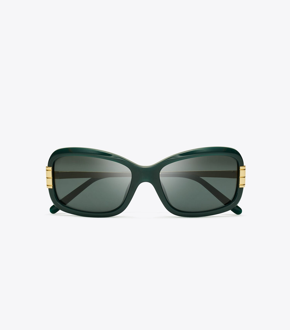 Eleanor Rectangle Sunglasses - Dark Green/Dark Grey | Tory Burch Essential