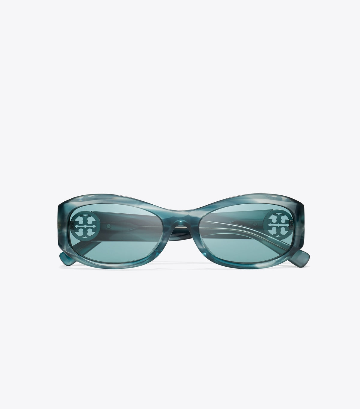 Miller Rectangle Sunglasses - Teal Striated/Petrol Green | Tory Burch Deals
