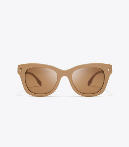 Miller Wayfarer Sunglasses - Tan/Brown Back Mirror | Tory Burch Deals
