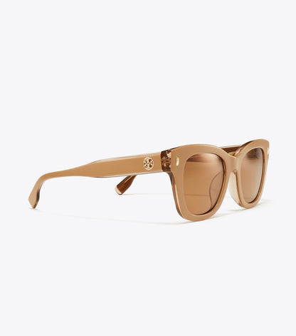 Miller Wayfarer Sunglasses - Tan/Brown Back Mirror | Tory Burch Deals