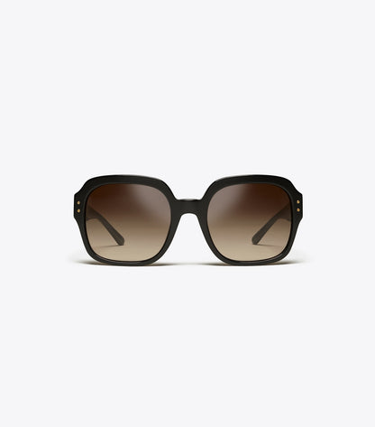 Oversized Square Logo Sunglasses - Black | Tory Burch Everyday