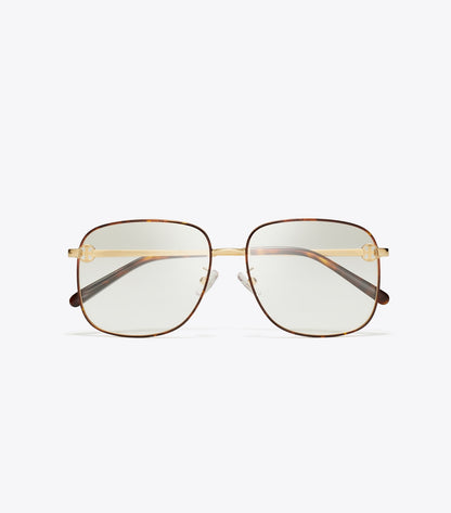 Miller Metal Square Eyeglasses - Gold | Tory Burch Everyday